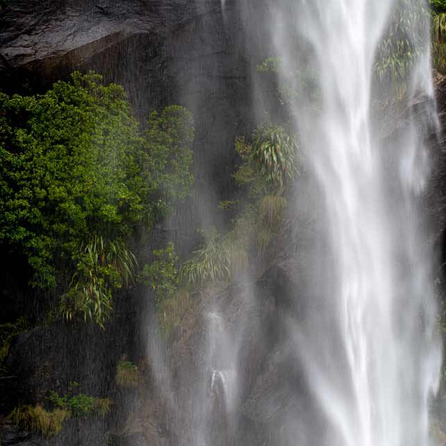 Gushing waterfall